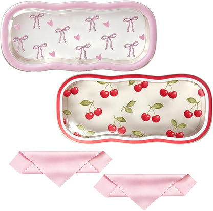 Glasses Case Hard Shell, Clear Eyeglass Case, Cute Holder for Sunglasses and Reading Glasses