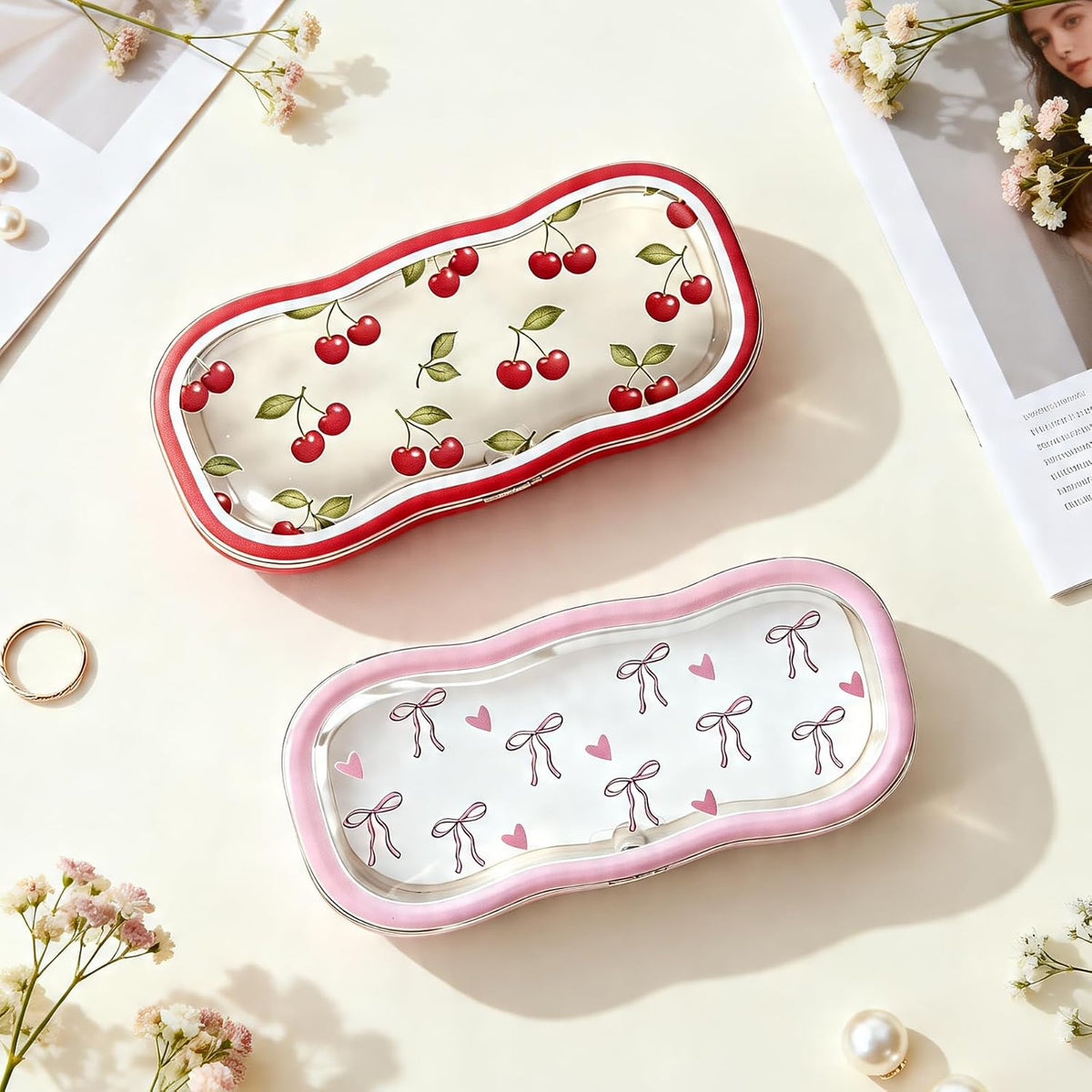 Glasses Case Hard Shell, Clear Eyeglass Case, Cute Holder for Sunglasses and Reading Glasses