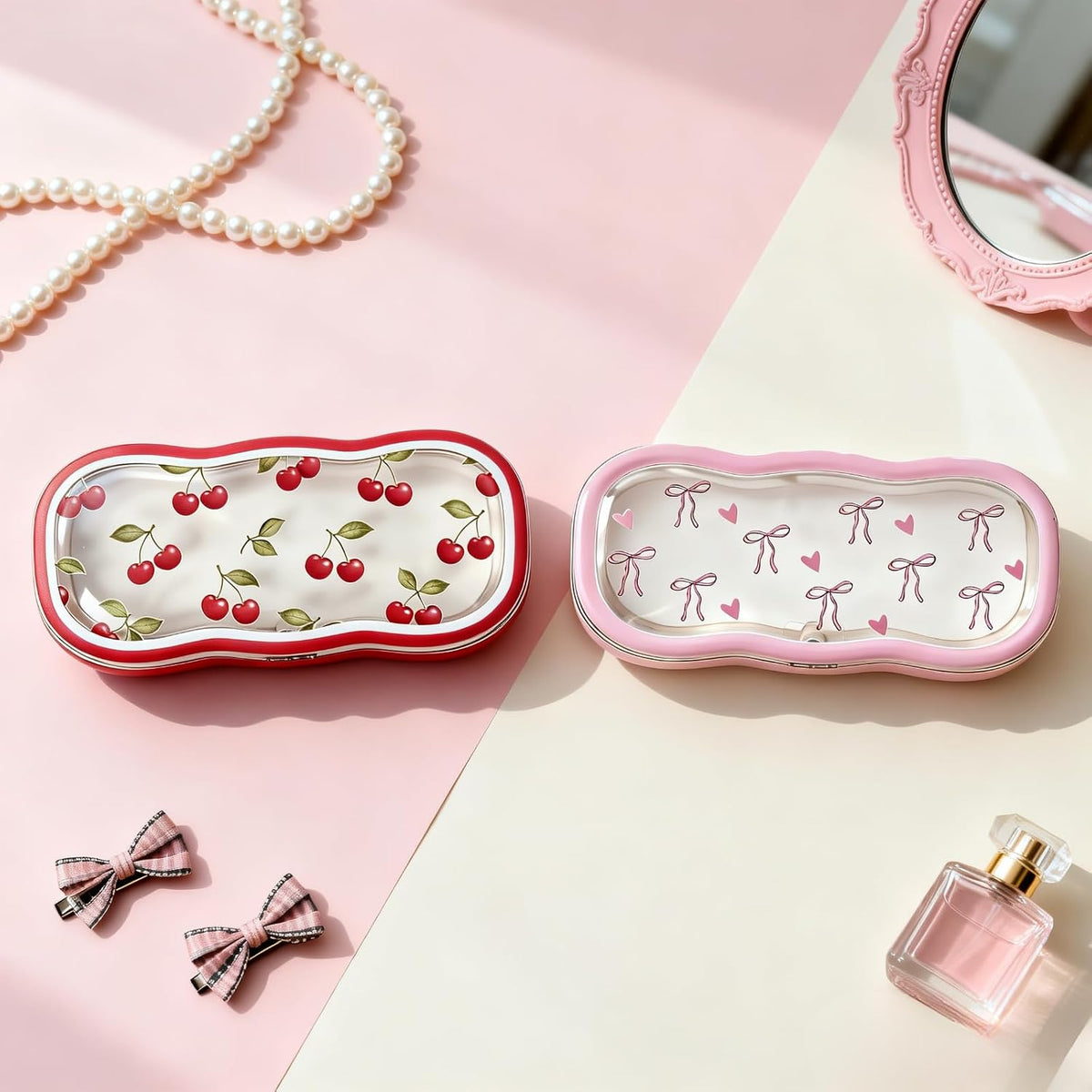 Glasses Case Hard Shell, Clear Eyeglass Case, Cute Holder for Sunglasses and Reading Glasses