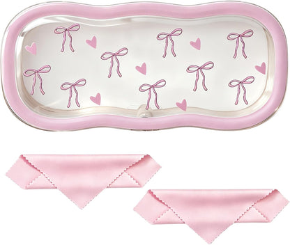 Glasses Case Hard Shell, Clear Eyeglass Case, Cute Holder for Sunglasses and Reading Glasses