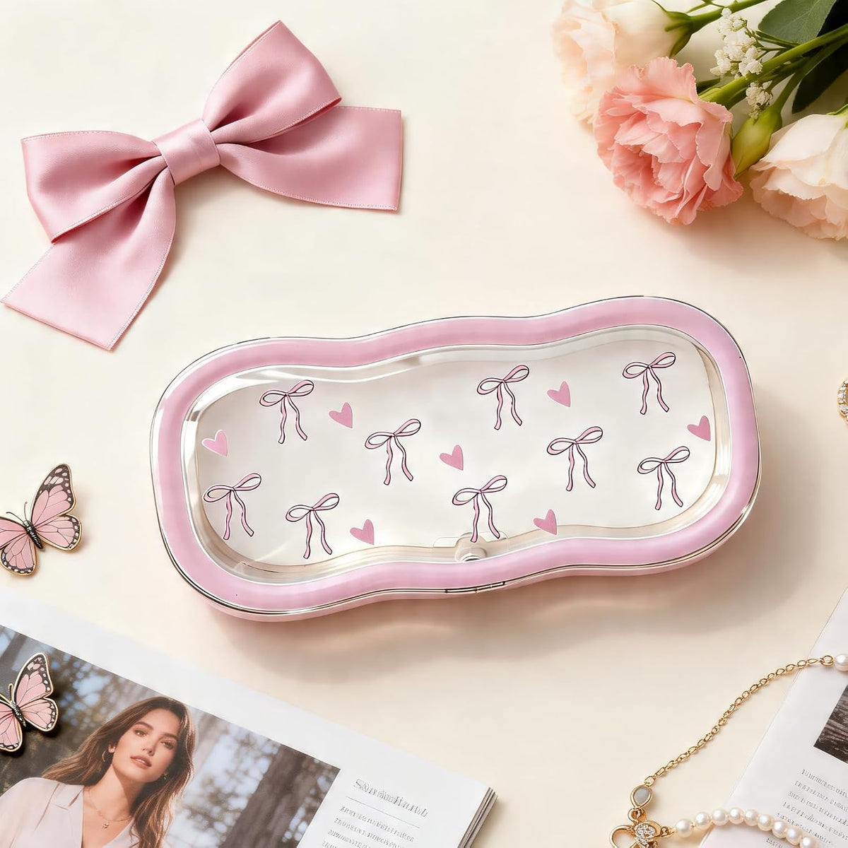 Glasses Case Hard Shell, Clear Eyeglass Case, Cute Holder for Sunglasses and Reading Glasses