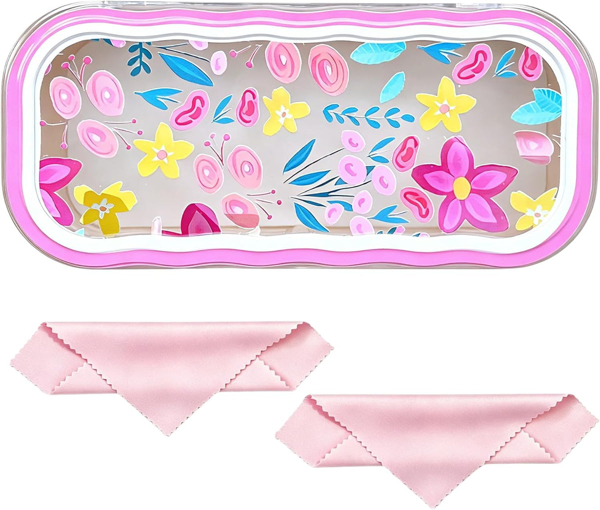 Glasses Case Hard Shell, Clear Eyeglass Case, Cute Holder for Sunglasses and Reading Glasses