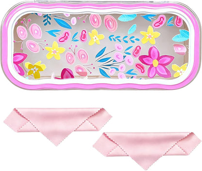 Glasses Case Hard Shell, Clear Eyeglass Case, Cute Holder for Sunglasses and Reading Glasses