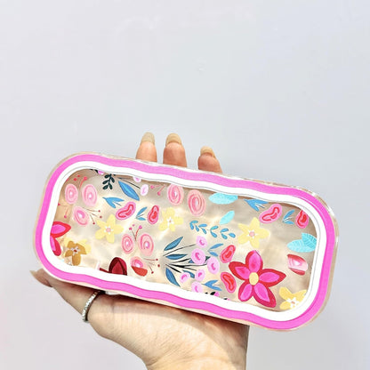 Glasses Case Hard Shell, Clear Eyeglass Case, Cute Holder for Sunglasses and Reading Glasses