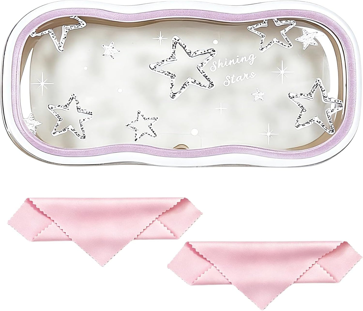Glasses Case Hard Shell, Clear Eyeglass Case, Cute Holder for Sunglasses and Reading Glasses