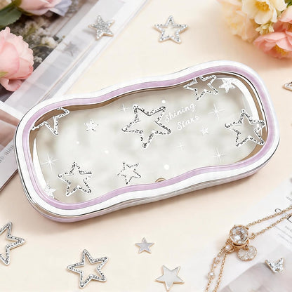 Glasses Case Hard Shell, Clear Eyeglass Case, Cute Holder for Sunglasses and Reading Glasses