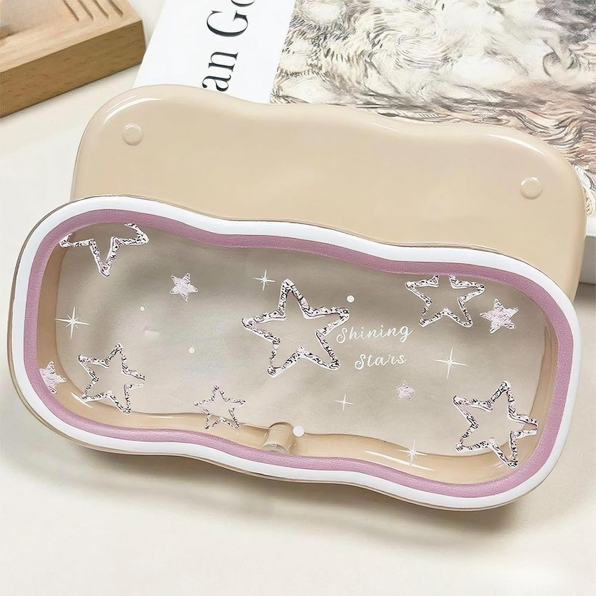 Glasses Case Hard Shell, Clear Eyeglass Case, Cute Holder for Sunglasses and Reading Glasses