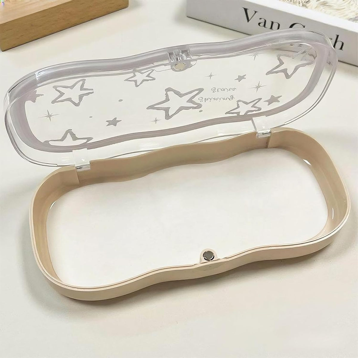Glasses Case Hard Shell, Clear Eyeglass Case, Cute Holder for Sunglasses and Reading Glasses