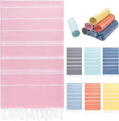 Turkish Beach Towel, 36"x71" Quick Dry Sand Free Oversized Towel, Pink
