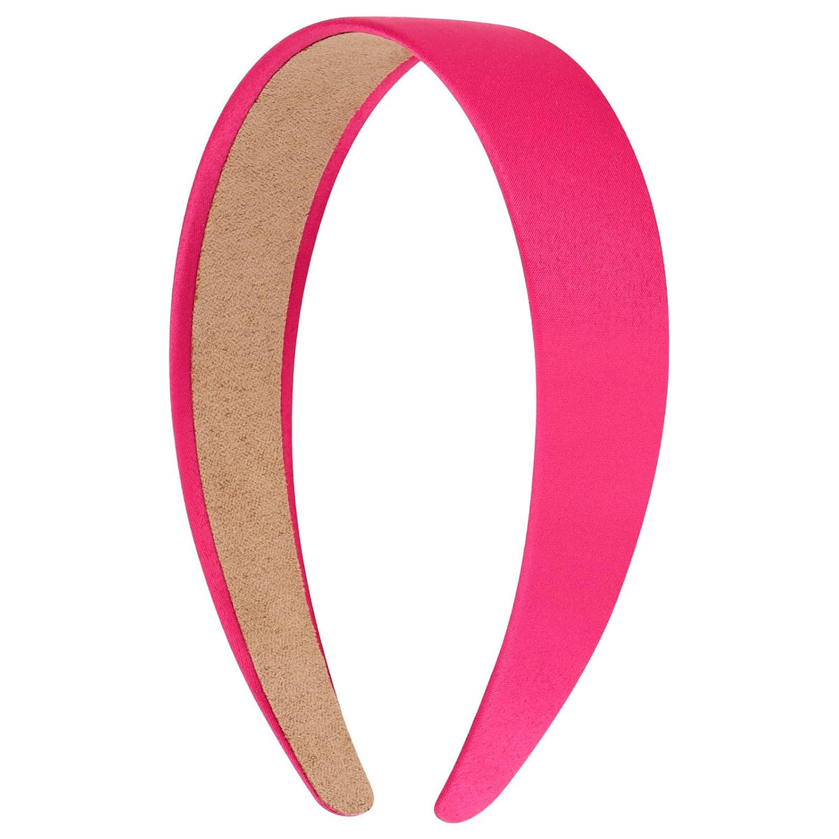 Bright Pink Headband Satin Headbands for Women Girls Non Slip 1.3 Inch Women Hair Bands Halloween Cosplay Diy Holiday Head Band Gifts for Mothers Sisters Hair Accessories