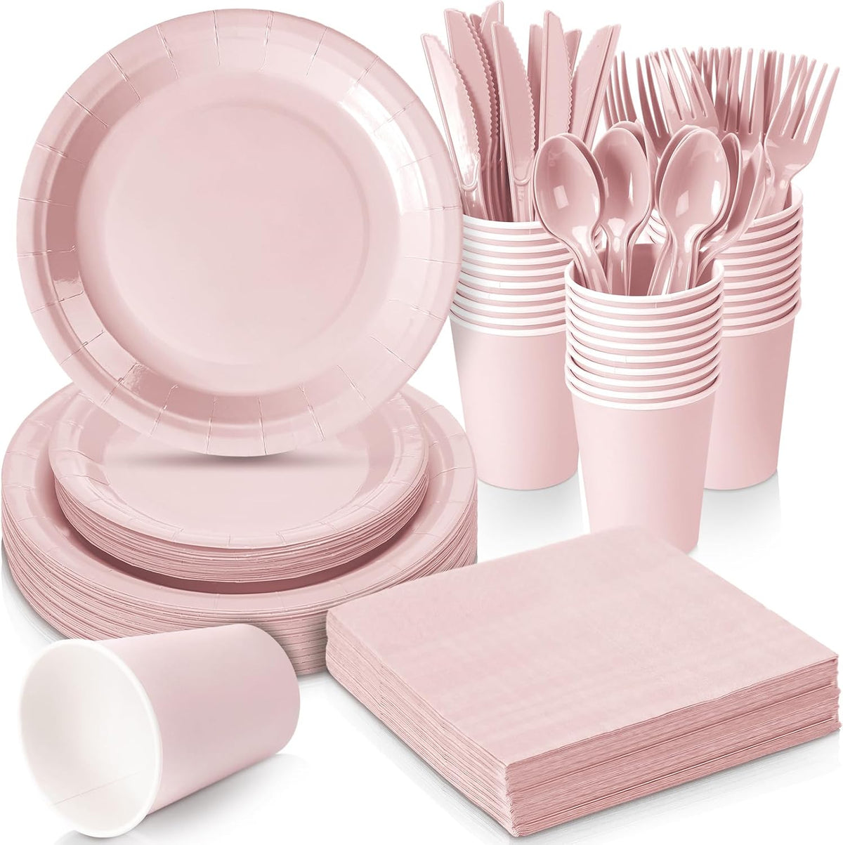 350 Pcs Bridal Shower Decorations Baby Shower Party Supplies, Pink