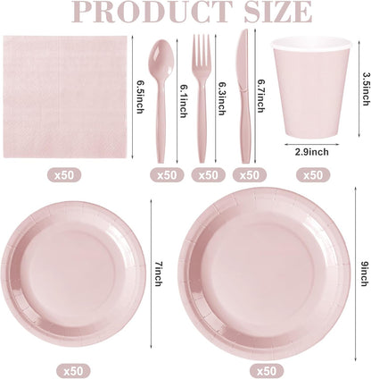 350 Pcs Bridal Shower Decorations Baby Shower Party Supplies, Pink