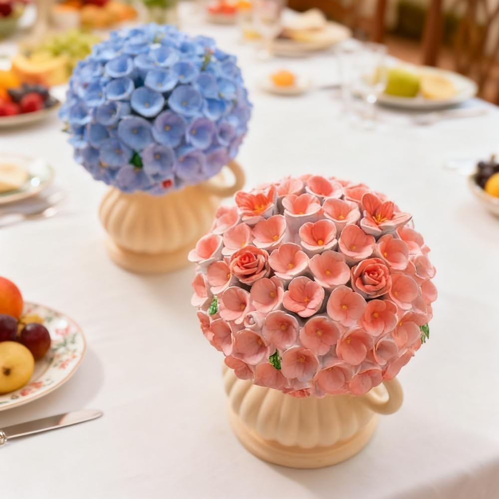 （8 Pieces）Cute Floral Decorative Fruit Fork Storage Set with Stainless Steel Forks and Holder for Home Use (Pink)
