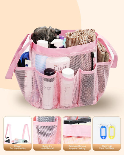 Mesh Shower Caddy Portable for College Dorm Room Essentials