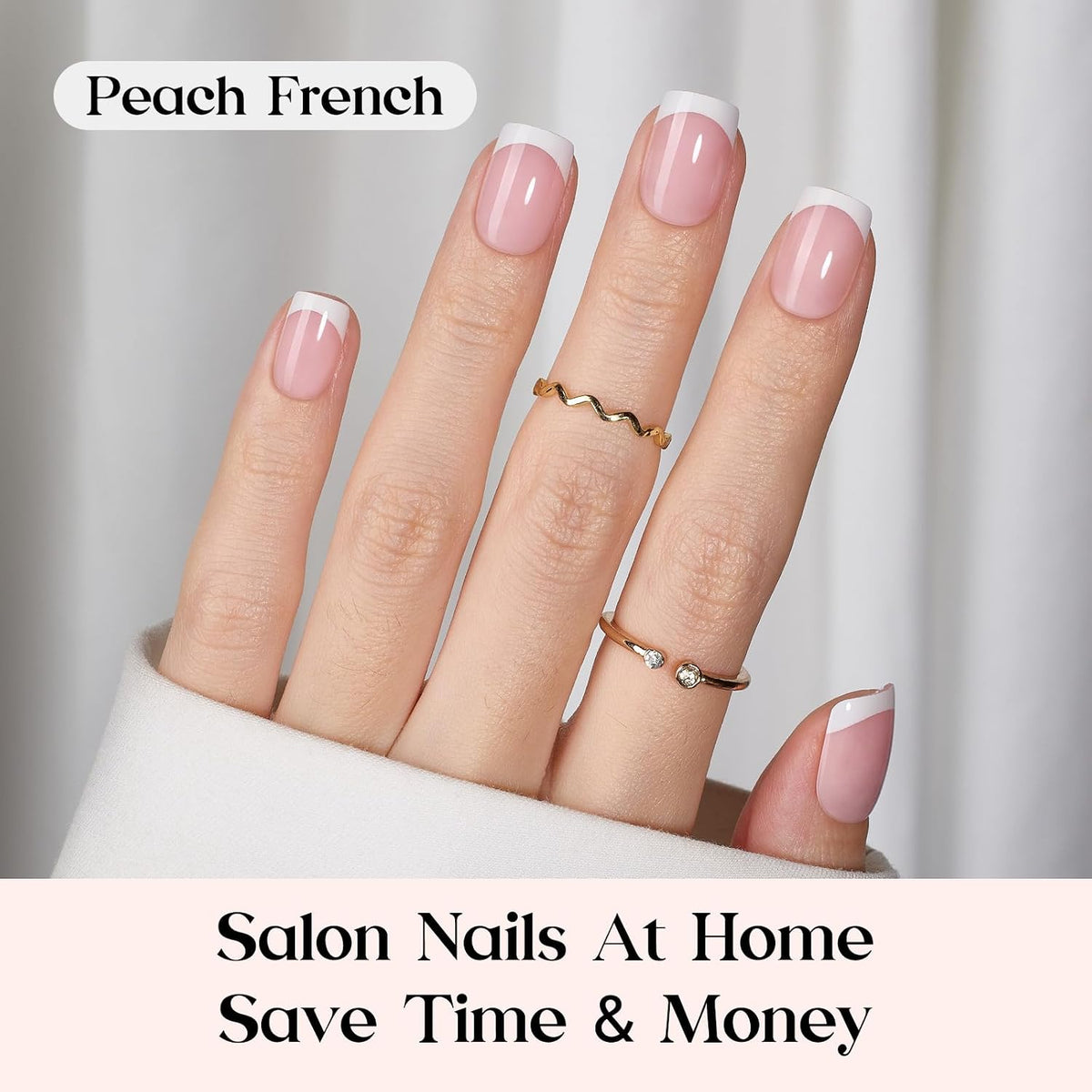 Beetles Press On Nail Kit - Extra Short Square French Tip Nails 210Pcs