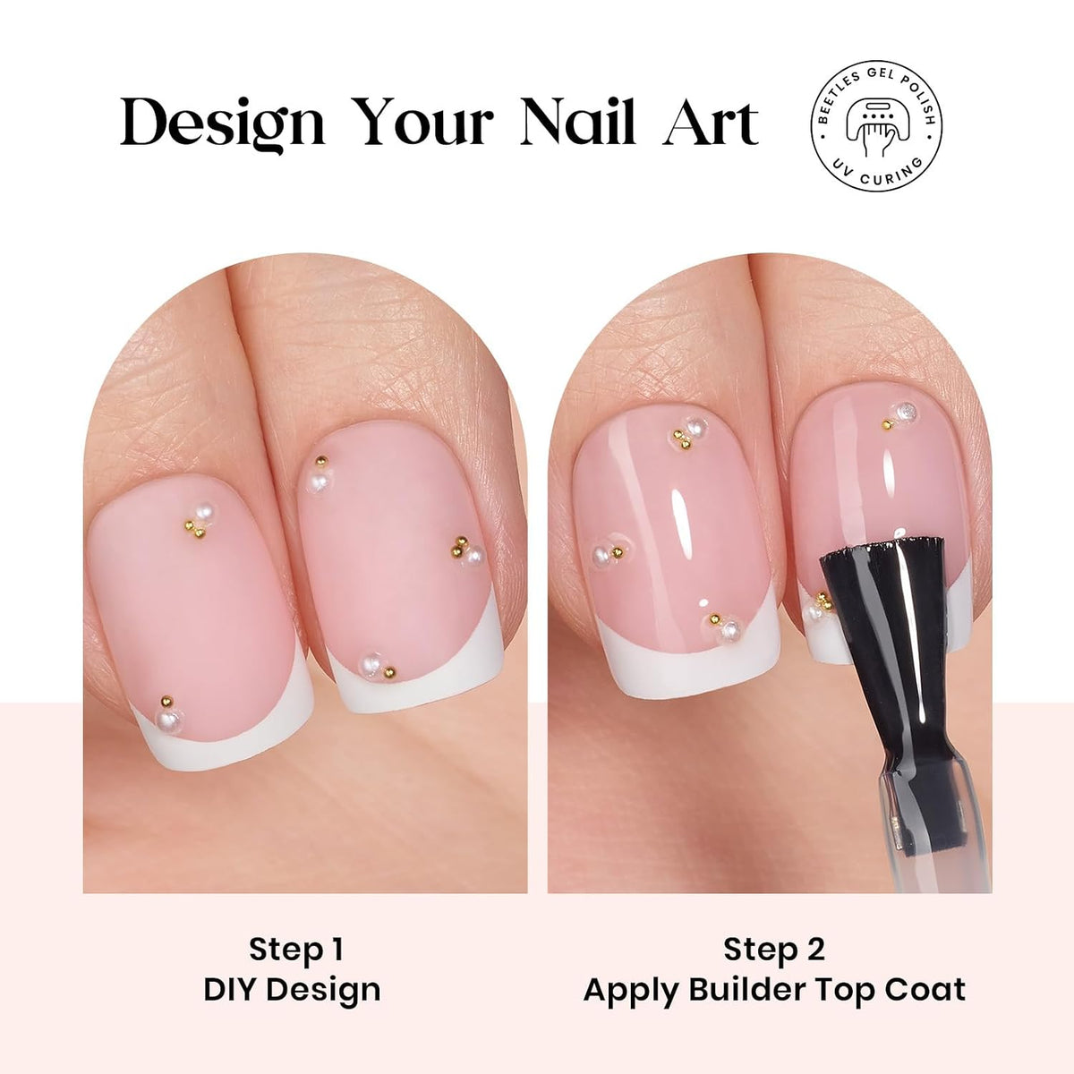 Beetles Press On Nail Kit - Extra Short Square French Tip Nails 210Pcs