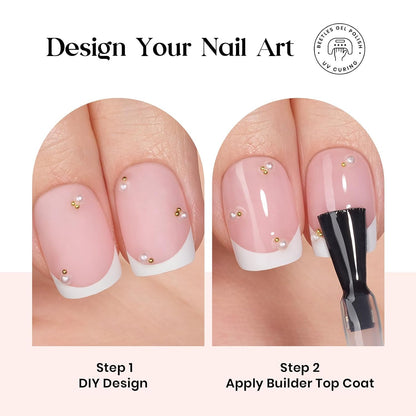 Beetles Press On Nail Kit - Extra Short Square French Tip Nails 210Pcs