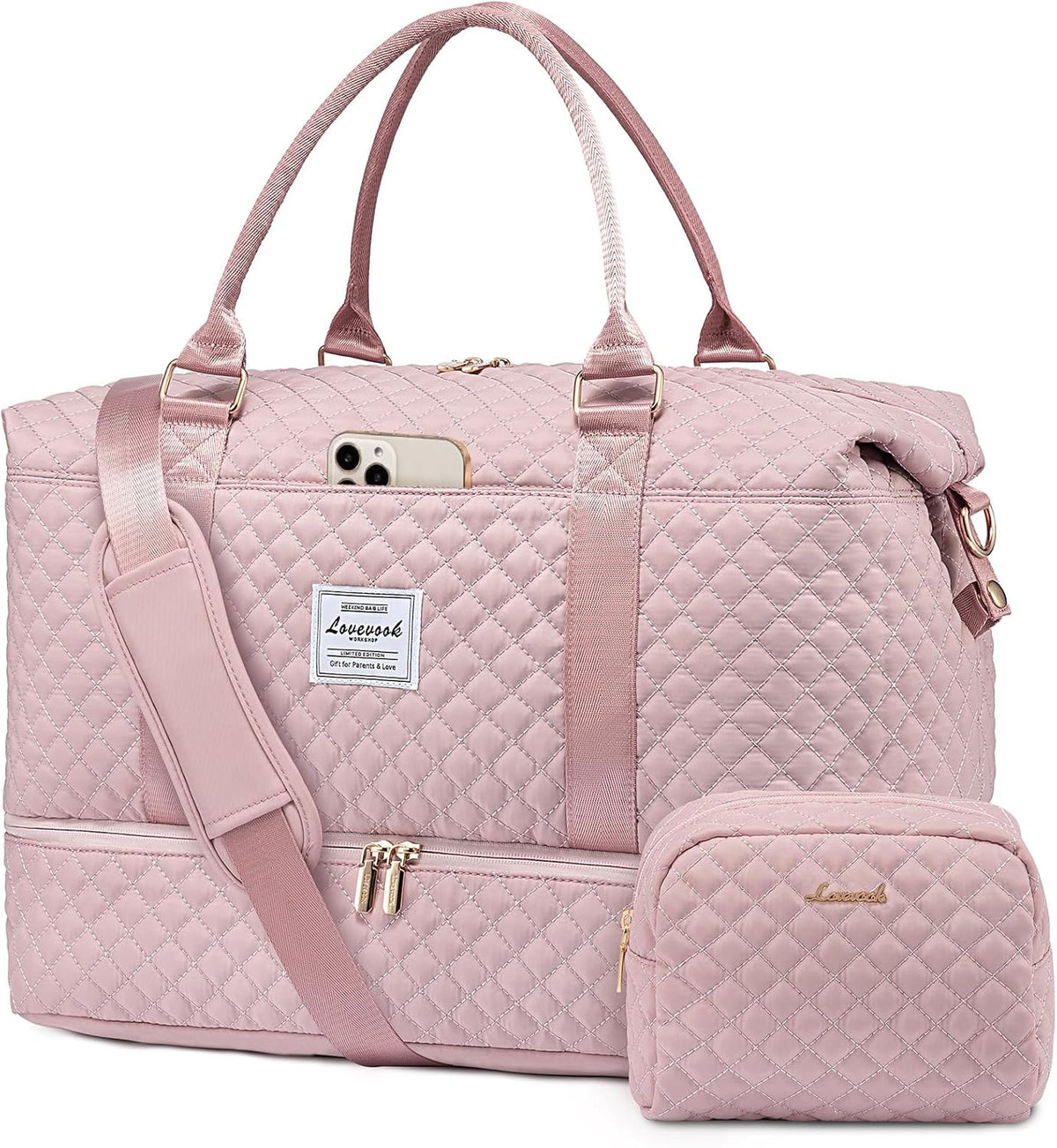 Travel Duffle Bag,Weekender Bags for Women with Shoe Compartment