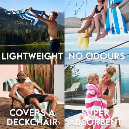 Quick Dry Beach Towel - Cabana Light - Malibu Pink - Large