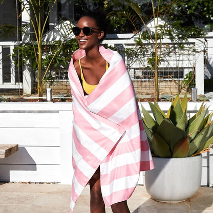 Quick Dry Beach Towel - Cabana Light - Malibu Pink - Large