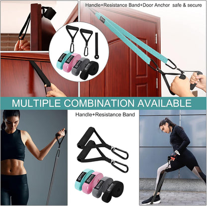 76 Inch Extra Long Fabric Resistance Band with Workout Guide for Men & Women, Non-Slip,up to 150 LBS for Strength Training, Pull-Up Assist, Yoga & Physical Therapy