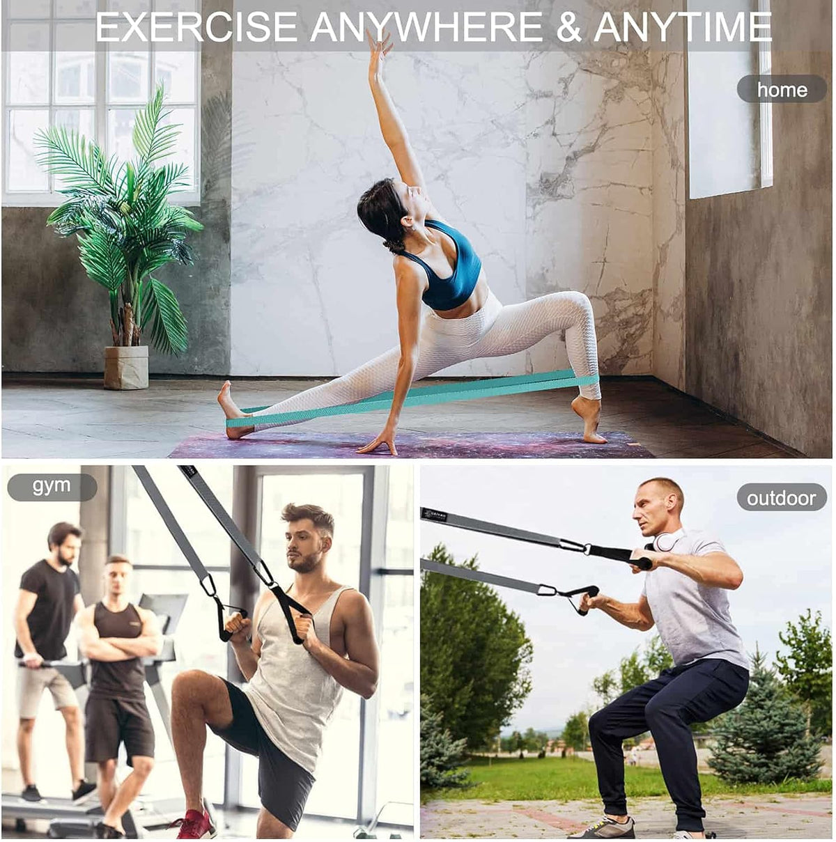 76 Inch Extra Long Fabric Resistance Band with Workout Guide for Men & Women, Non-Slip,up to 150 LBS for Strength Training, Pull-Up Assist, Yoga & Physical Therapy