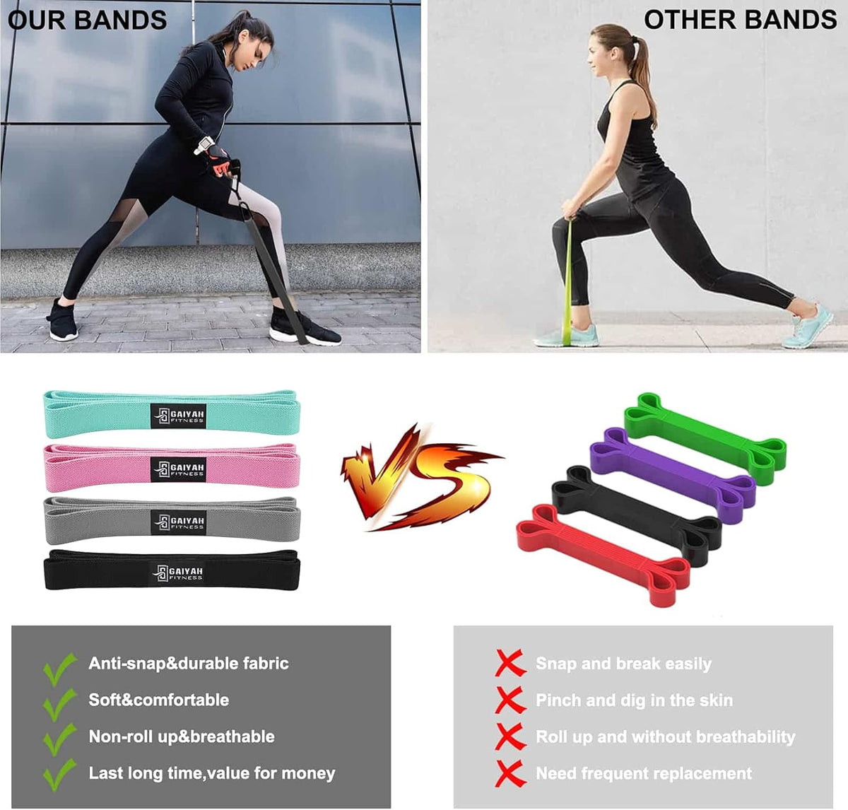 76 Inch Extra Long Fabric Resistance Band with Workout Guide for Men & Women, Non-Slip,up to 150 LBS for Strength Training, Pull-Up Assist, Yoga & Physical Therapy