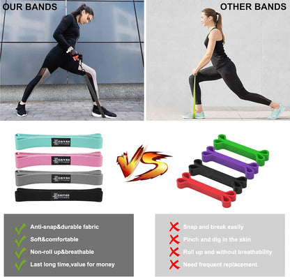 76 Inch Extra Long Fabric Resistance Band with Workout Guide for Men & Women, Non-Slip,up to 150 LBS for Strength Training, Pull-Up Assist, Yoga & Physical Therapy