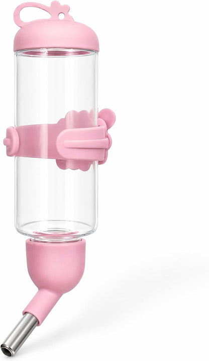 125ml Guinea Pig Water Bottle/Feeder for Hamsters/Hedgehogs/Gliders/Rabbit/mouses/Other Small Pets and Animals,Suitable for Cages, Boxes or Wall-Mounted (Pink, 125ml)