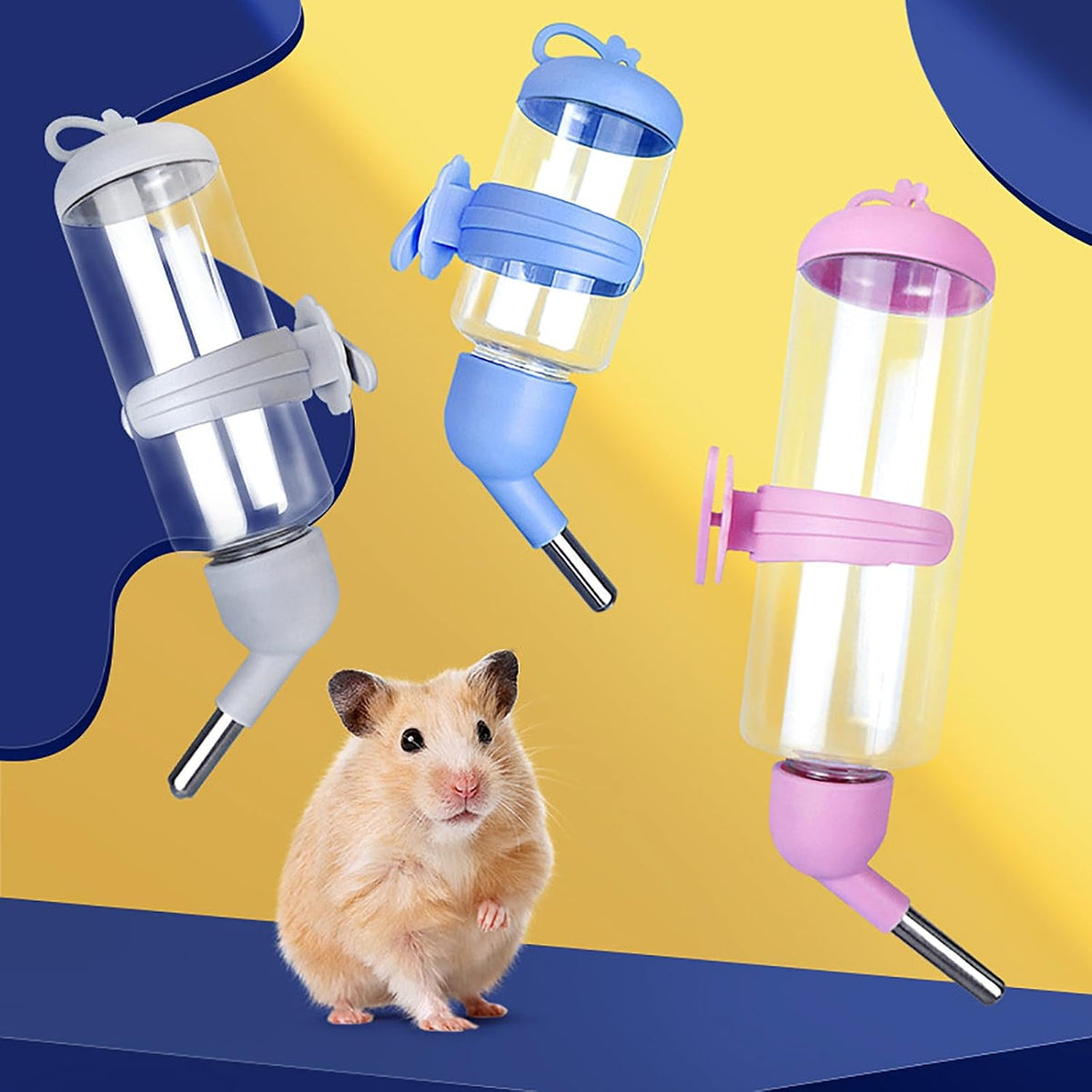 125ml Guinea Pig Water Bottle/Feeder for Hamsters/Hedgehogs/Gliders/Rabbit/mouses/Other Small Pets and Animals,Suitable for Cages, Boxes or Wall-Mounted (Pink, 125ml)