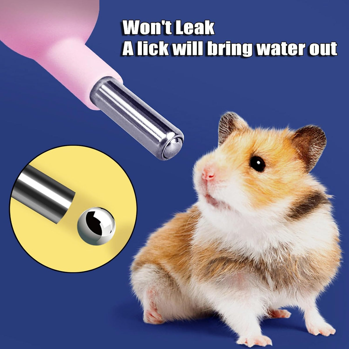 125ml Guinea Pig Water Bottle/Feeder for Hamsters/Hedgehogs/Gliders/Rabbit/mouses/Other Small Pets and Animals,Suitable for Cages, Boxes or Wall-Mounted (Pink, 125ml)