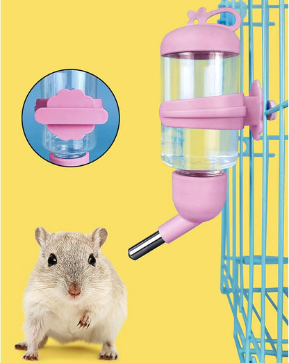 125ml Guinea Pig Water Bottle/Feeder for Hamsters/Hedgehogs/Gliders/Rabbit/mouses/Other Small Pets and Animals,Suitable for Cages, Boxes or Wall-Mounted (Pink, 125ml)