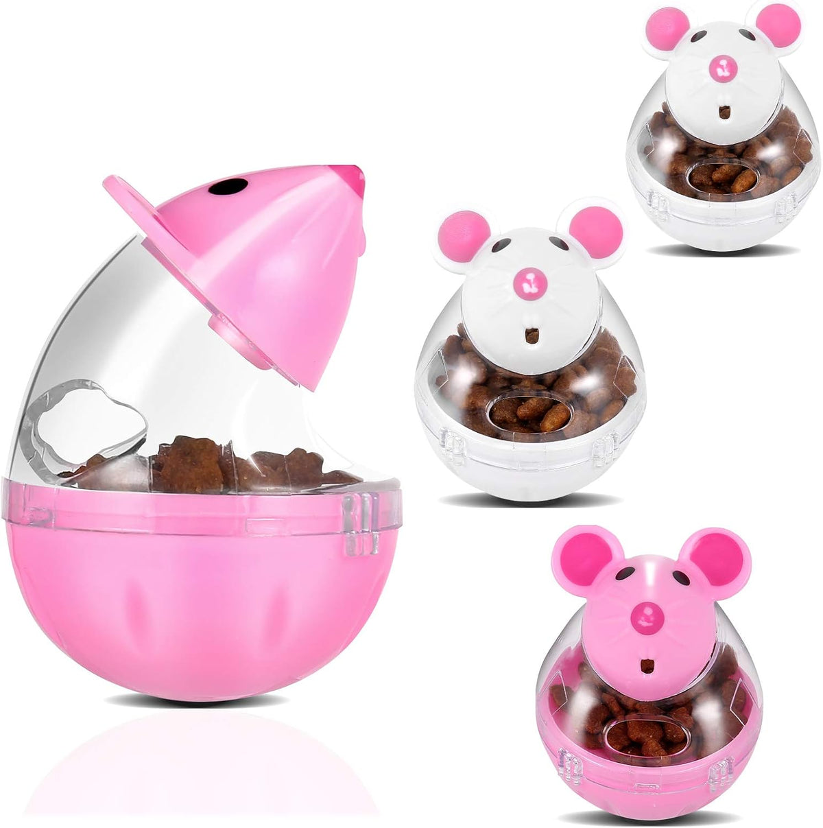 4 Pcs Cat Food Ball Dispenser - Slow Feeder Mice Shaped