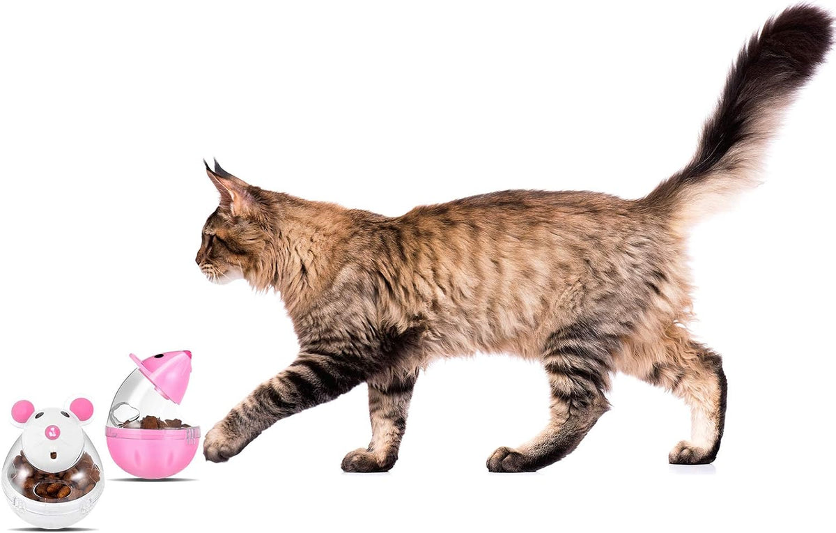 4 Pcs Cat Food Ball Dispenser - Slow Feeder Mice Shaped