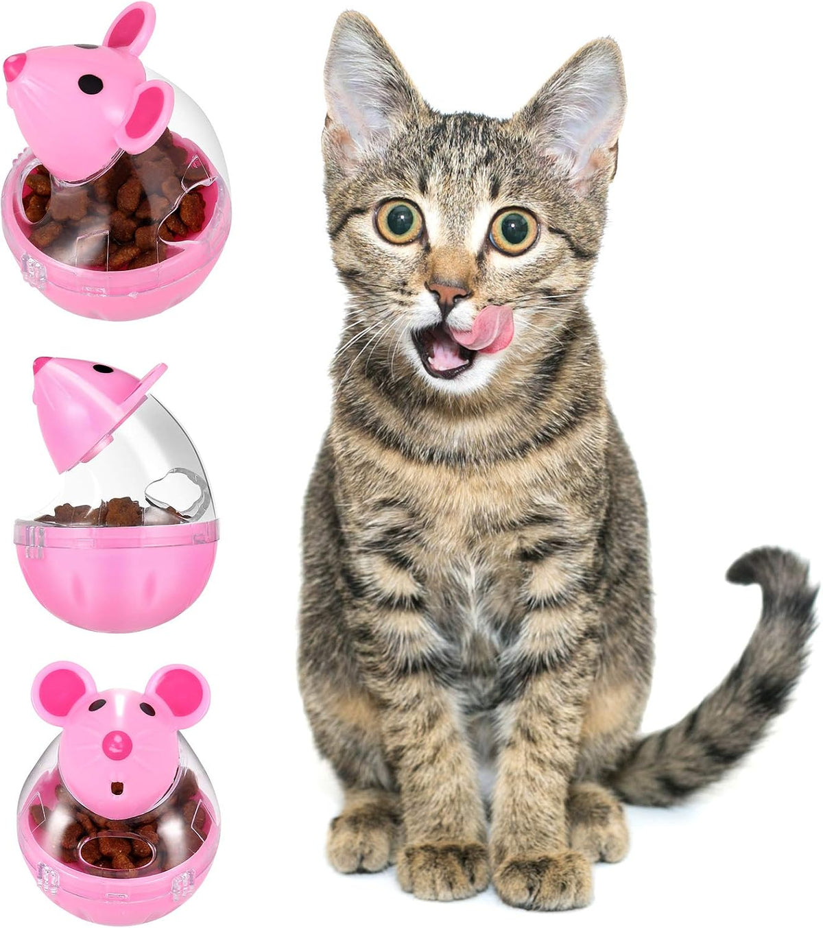 4 Pcs Cat Food Ball Dispenser - Slow Feeder Mice Shaped