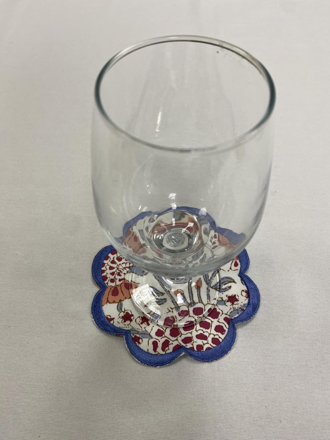 8-Pcs 100% Cotton Hand Block Print Drink Coasters 5" in Blue & Pink