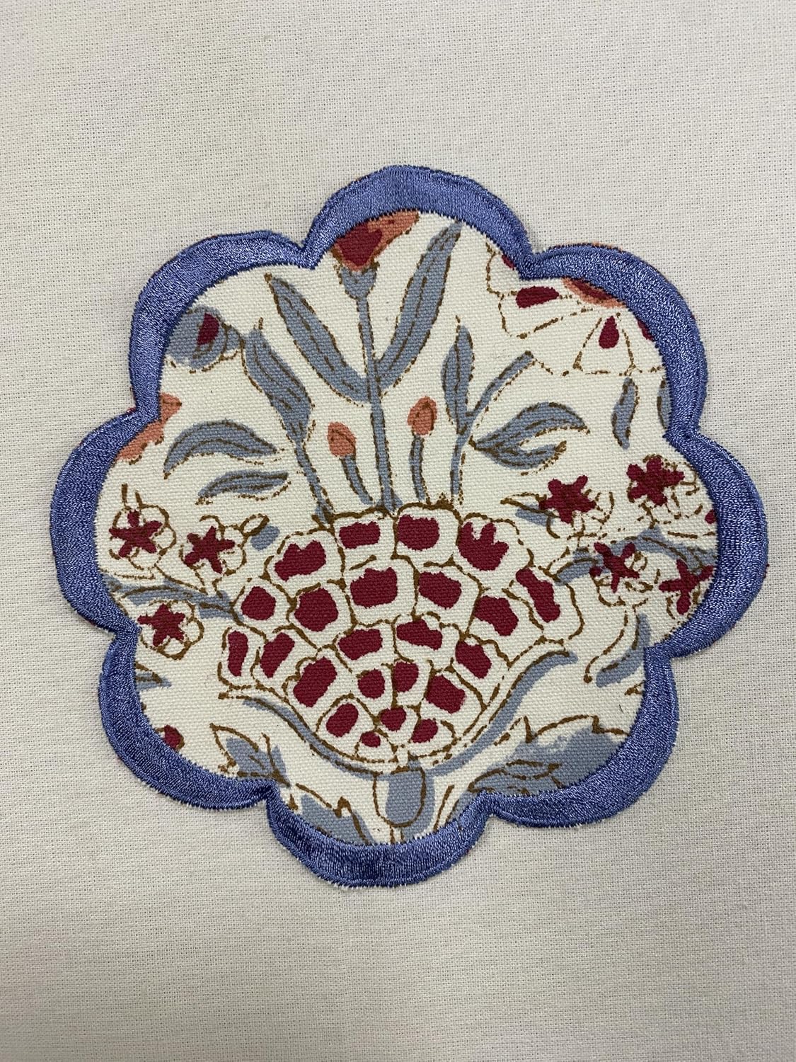 8-Pcs 100% Cotton Hand Block Print Drink Coasters 5" in Blue & Pink