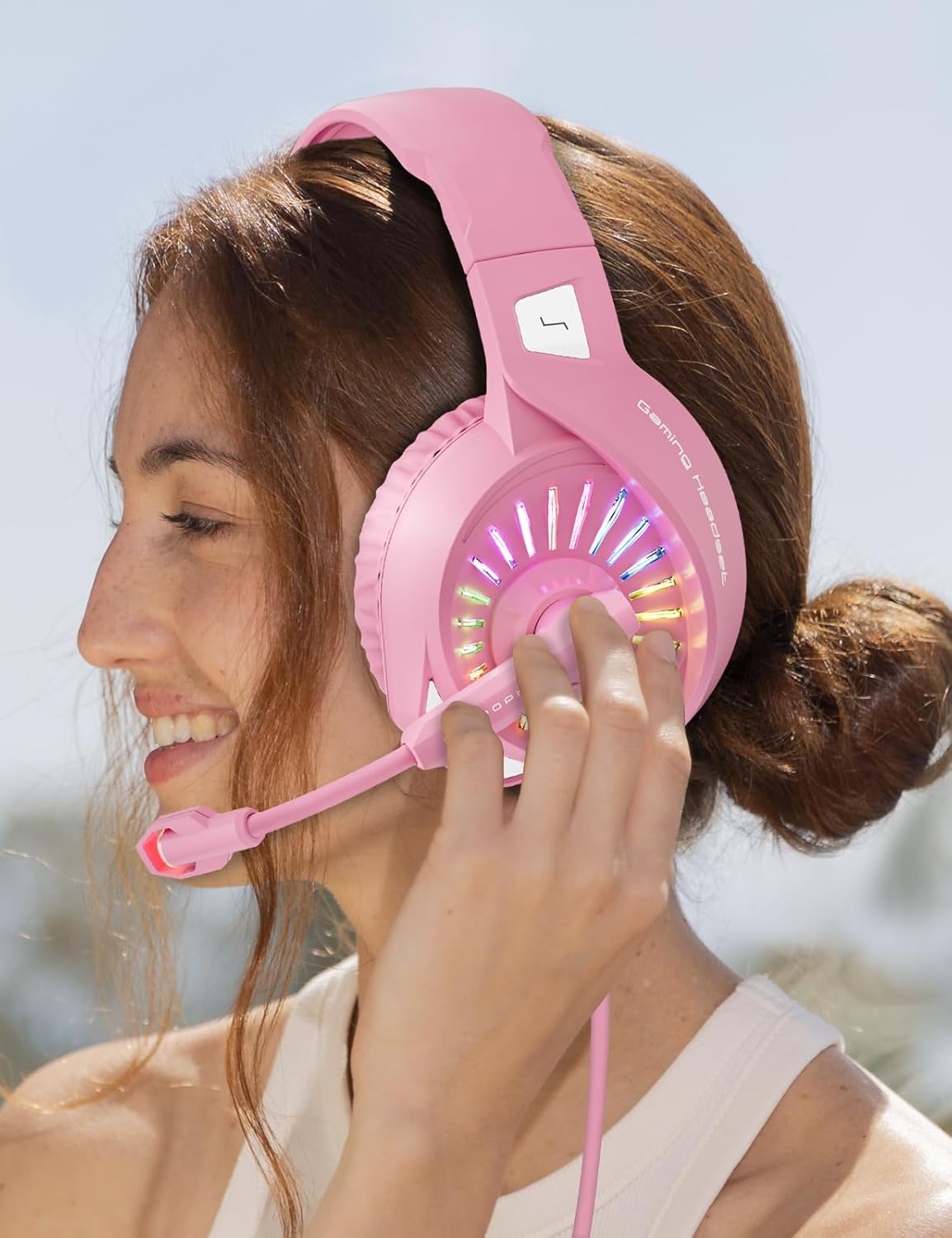 Wired Pink Gaming Headset for PC, PS5, PS4, Xbox Series X|S