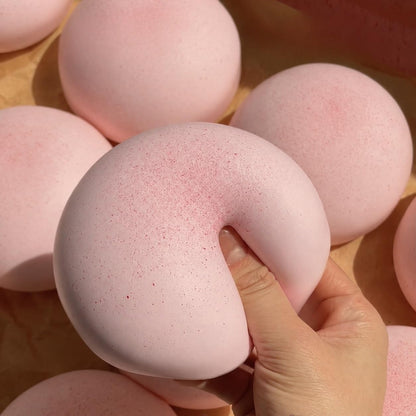 Sticky Bread Squishy Fidget Toys,Foam Cheese Slow Rising Squeeze Toy,Realistic Food Moist and Soft Stress Balls,Sensory Stress Relief & Fidget Toys for ADHD,Party Favor Gift (Pink)