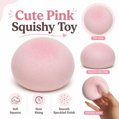 Sticky Bread Squishy Fidget Toys,Foam Cheese Slow Rising Squeeze Toy,Realistic Food Moist and Soft Stress Balls,Sensory Stress Relief & Fidget Toys for ADHD,Party Favor Gift (Pink)