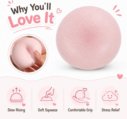 Sticky Bread Squishy Fidget Toys,Foam Cheese Slow Rising Squeeze Toy,Realistic Food Moist and Soft Stress Balls,Sensory Stress Relief & Fidget Toys for ADHD,Party Favor Gift (Pink)