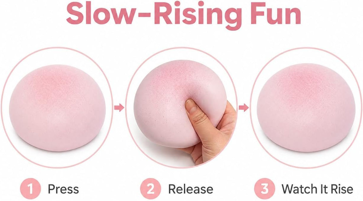 Sticky Bread Squishy Fidget Toys,Foam Cheese Slow Rising Squeeze Toy,Realistic Food Moist and Soft Stress Balls,Sensory Stress Relief & Fidget Toys for ADHD,Party Favor Gift (Pink)
