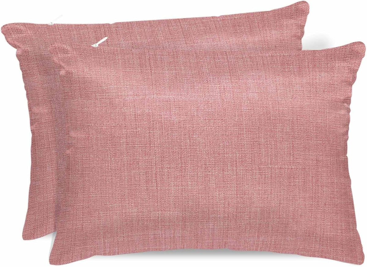 Satin Pillowcase for Hair and Skin Standard Size 2 Pack Peach Pink Linen Satin Pillow Case Soft Breathable Cool Silk Farmhouse Pure Color Pillowcases with Hidden Zipper Throw Pillow Covers 20x26 Inch