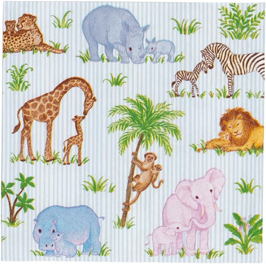 Caspari Safari Baby Cocktail Napkins - 20 Cocktail Napkins per Package