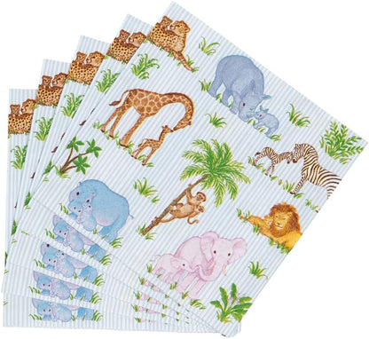 Caspari Safari Baby Cocktail Napkins - 20 Cocktail Napkins per Package