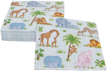 Caspari Safari Baby Cocktail Napkins - 20 Cocktail Napkins per Package
