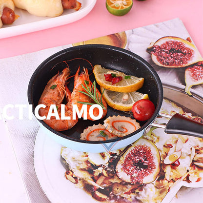 Nonstick Frying Pan, Mini Frying Pan Stainless Steel Prevent Stick Induction Pot Round Breakfast Small Fry Egg Pan with Long Handle for Home Restaurant Kitchen ()