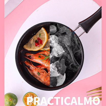 Nonstick Frying Pan, Mini Frying Pan Stainless Steel Prevent Stick Induction Pot Round Breakfast Small Fry Egg Pan with Long Handle for Home Restaurant Kitchen ()