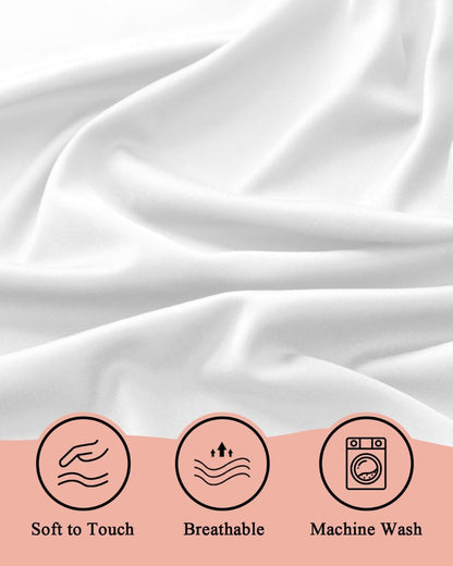 4 Piece Bed Sheet Set, Summer Peach Lemon Grapefruit Bed Sheets Includes Flat Sheet, Queen Fitted Sheet with Deep Pockets, Blueberry Strawberry Pink Stripe Hotel Bedding Sheets and Pillowcases