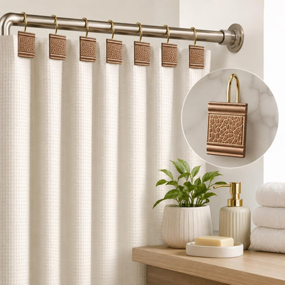 Sinatra Shower Curtain Hooks Pack of 12 Modern Classic Decorative Bathroom Decor, Blush